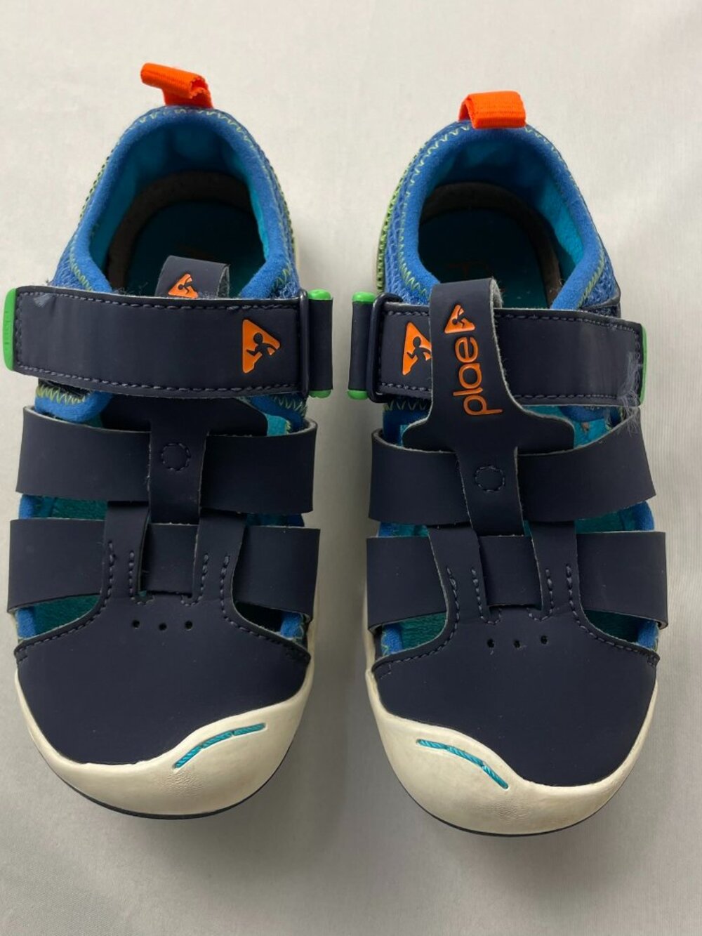 Plae Mimo Kids Water Sandals - Navy/Blue/Orange - Size C10 - Waterproof